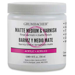 Grumbacher Artists' Acrylic Matte Medium and Varnish - 8 oz, Jar