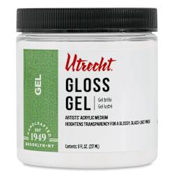 New look! Same formula - Utrecht Artists' Acrylic Gel Medium - Gloss Gel Medium, 8 oz jar