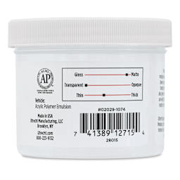 Utrecht Artists' Acrylic Fluid Medium - Matte Medium, 4 oz jar side