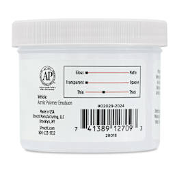 Utrecht Artists' Acrylic Fluid Medium - Gloss Medium, 4 oz jar side