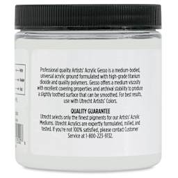 Utrecht Artists Acrylic Gesso - White, 8 oz left side