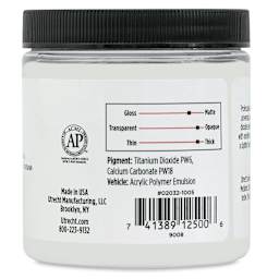Utrecht Artists Acrylic Gesso - White, 8 oz right side