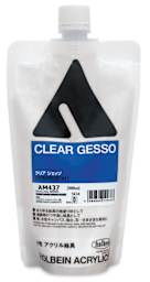 Holbein Acrylic Gesso - Front of poly bag of Clear Gesso