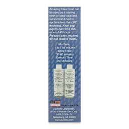 Alumilite Amazing Clear Cast Epoxy - 16 oz, Bottle (Side view of packaging, Mixing ratio shown)