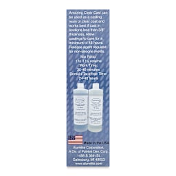 Alumilite Amazing Clear Cast Epoxy Casting Resin - 32 oz, Bottle (Side view of packaging, Mixing ratio shown)