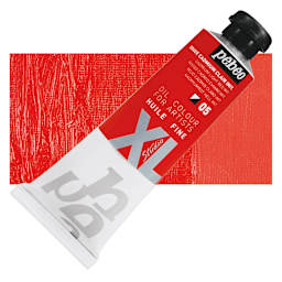Pebeo XL Studio Oil Paint - Cadmium Light Red Imitation, 37 ml Tube and swatch