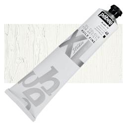 Pebeo XL Studio Oil Paint - Vivid White, 200 ml tube and swatch
