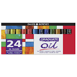 Daler-Rowney Graduate Oil Colors - Assorted, Set of 24, 22 ml tubes front of package