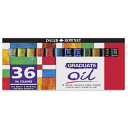 Daler-Rowney Graduate Oil Colors - Assorted, Set of 36, 22 ml tubes front of package