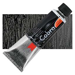 Cobra Artist Water Mixable Oil Paint - Ivory Black, 150 ml tube and swatch