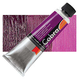 Royal Talens Cobra Water Mixable Oil Paint - Permanent Red Violet, 150 ml tube and swatch