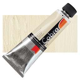Royal Talens Cobra Water Mixable Oil Paint - Titanium Buff, 150 ml tube and swatch
