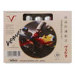 Holbein Vernét Superior Artists' Oil Colors - Front cover of 3 pc Sampler Set 