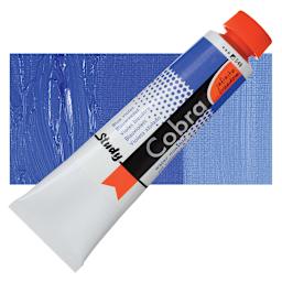 Royal Talens Cobra Study Water Mixable Oil Paint - Blue Violet, 40 ml tube and swatch