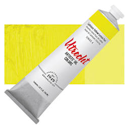 Utrecht Artists' Oil Paint - Cadmium Yellow Lemon, 150 ml tube and swatch
