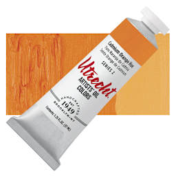 Utrecht Artists' Oil Paint - Cadmium Orange Hue, 37 ml tube and swatch