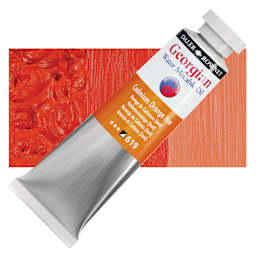 Georgian Water Mixable Oil - Cadmium Orange Hue, 37 ml tube and swatch