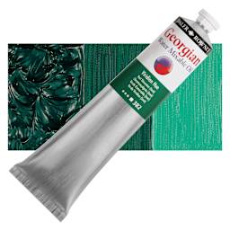 Georgian Water Mixable Oil - Viridian Hue, 200 ml tube and swatch