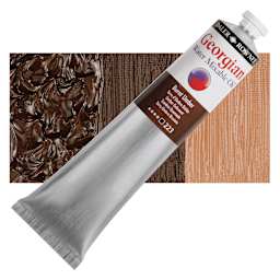 Georgian Water Mixable Oil - Burnt Umber, 200 ml tube and swatch