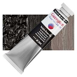 Georgian Water Mixable Oil - Vandyke Brown Hue, 37 ml tube and swatch
