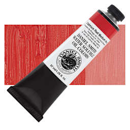 Daniel Smith Water-Soluble Oil - Cadmium Red Medium Hue, 37 ml Tube and swatch