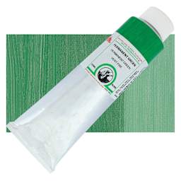 Old Holland Classic Oil Color - Permanent Green, 225 ml tube and swatch