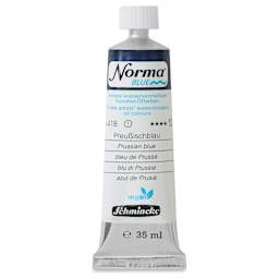 Schmincke Norma Blue Water-Mixable Oil Paint - Prussian Blue, 35 ml, tube