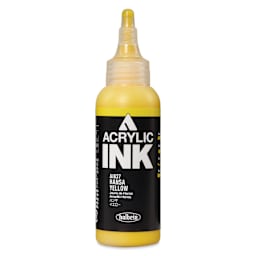 Holbein Acrylic Ink - Hansa Yellow, 100 ml, front of the bottle