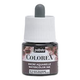 Pebeo Colorex Inks - Trichromatic Black, 45 ml, front of bottle