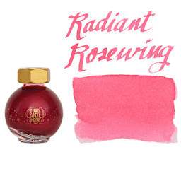 Ferris Wheel Press Ferritales Fountain Pen Ink - Radiant Rosewing, swatch and bottle