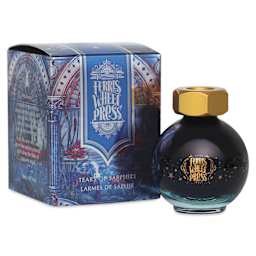 Ferris Wheel Press Ferritales Fountain Pen Ink - Tears of Sapphire, 20 ml, bottle and packaging