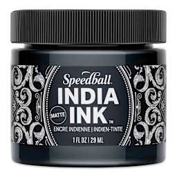 Speedball India Ink - Matte Black Velvet, 1 oz