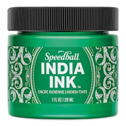 Speedball India Ink - Bright Emerald, 1 oz