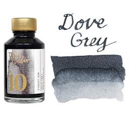 Tom's Studio Fountain Pen Ink - 50 ml, Dove Grey, bottle with swatch