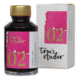 Tom's Studio Fountain Pen Ink - 50 ml, Raspberry Sorbet, with packaging