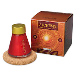 Endless Alchemy Fountain Pen Ink - Stardust Golden Sunburst, 45 ml bottle with packaging