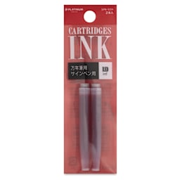 Platinum Pen Ink Cartridges - Red, Pkg of 2, front of package