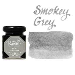 Kaweco Fountain Pen Ink - Smokey Grey, swatch and bottle