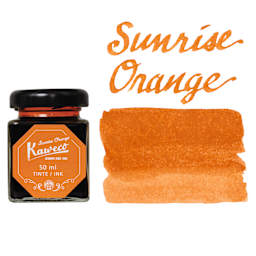 Kaweco Fountain Pen Ink - Sun Orange, swatch and bottle