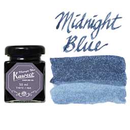 Kaweco Fountain Pen Ink - Midnight Blue, swatch and bottle