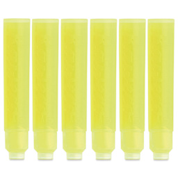 Kaweco Fountain Pen Ink Cartridges - Glowing Yellow, cartridges laid out