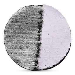 Craft Express Sublimation Printing Flip Sequin Patches - Round, Silver, half of the sequins flipped over
