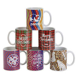 Craft Express Sublimation Pattern Transfer Sheets - Assorted 2, applied to mugs