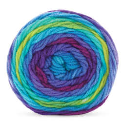 Premier Yarn Sweet Roll Vivid Yarn - Tetra, 174 yds, rolled up yarn seen from above