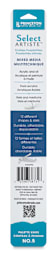 Princeton Select Palette Knife - Style 5, Medium Long Spade, back of the packaging