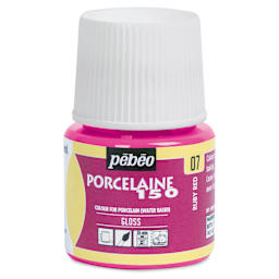 Pebeo Porcelaine 150 Paint - Ruby, Transparent, 45 ml bottle