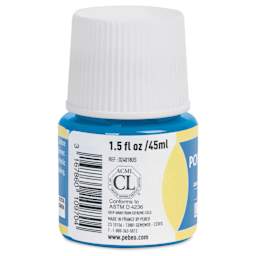 Pebeo Porcelaine 150 Paint - Sapphire, Transparent, 45 ml bottle (side)