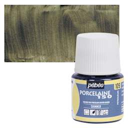 Pebeo Porcelaine 150 Paint - Shimmer Petroleum, Shimmer Opaque, 45 ml bottle and swatch