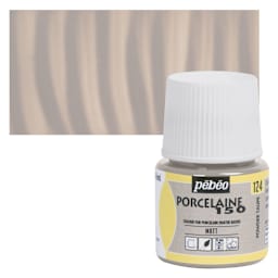 Pebeo Porcelaine 150 Paint - Chalk Powder Taupe, 45 ml bottle and swatch