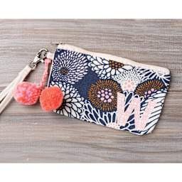Painted hand bag with adhered pattern paper sealed with Mod Podge Fabric